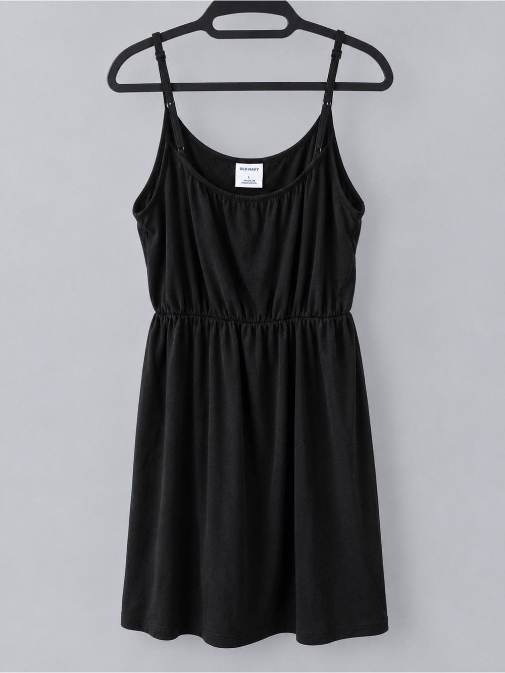 Old Navy Women’s Large Black Cami Dress Adjustable Straps Elastic Waist